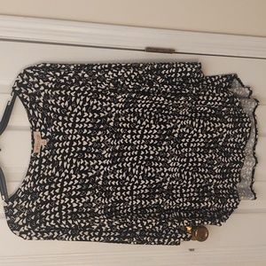 Philosophy Women's Plus Top with Black & White Hearts, 2X